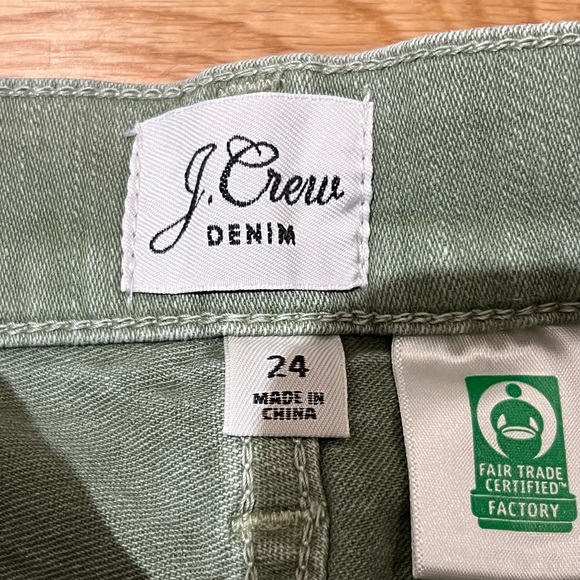 J.CREW 10” HIGHEST RISE TOOTHPICK JEAN, GARMENT-DYED OLIVE - Picture 6 of 9